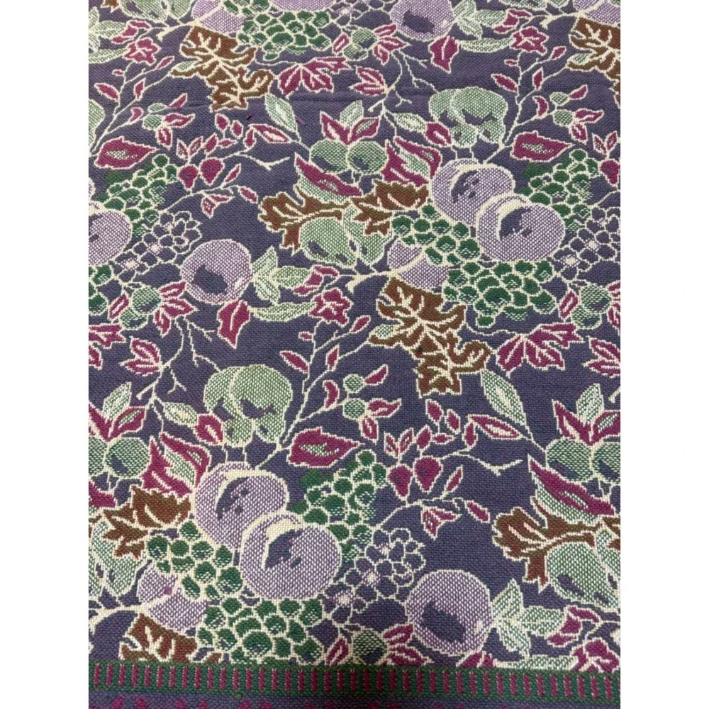 Vintage‎ 90s Woven Tapestry Throw Blanket Fruits Reversible Cottagecore